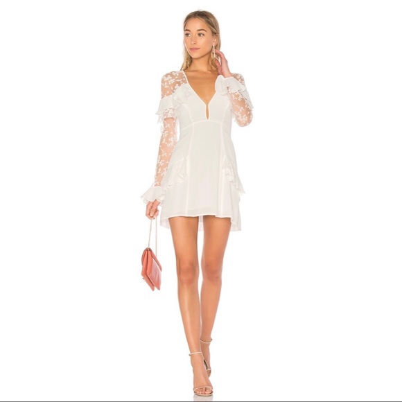 For Love And Lemons Dresses & Skirts - For Love & Lemons Rosebud Embroidery Mini Dress Ivory Size XS
